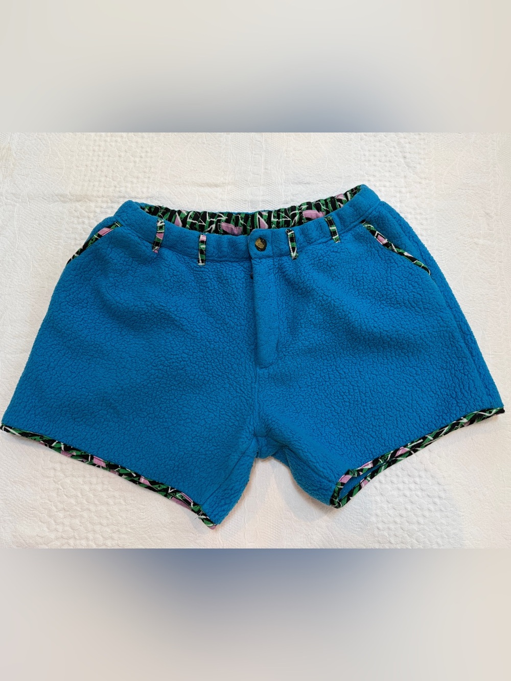 Vintage 90s Chubbies Made In USA Fleece Running Tennis Shorts Men’s Large Blue
